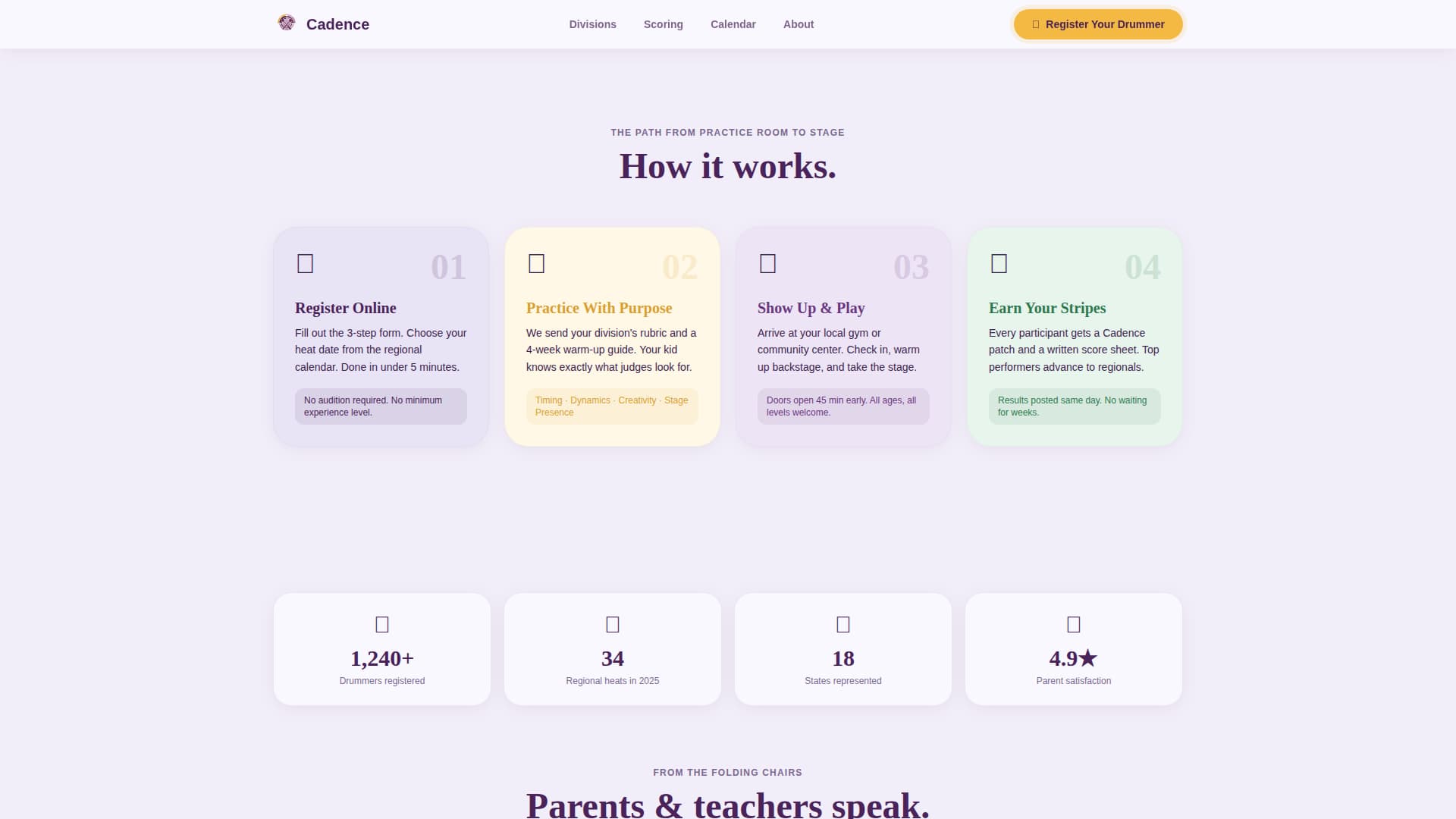 Cadence - Dynamic Drums Landing Page Template