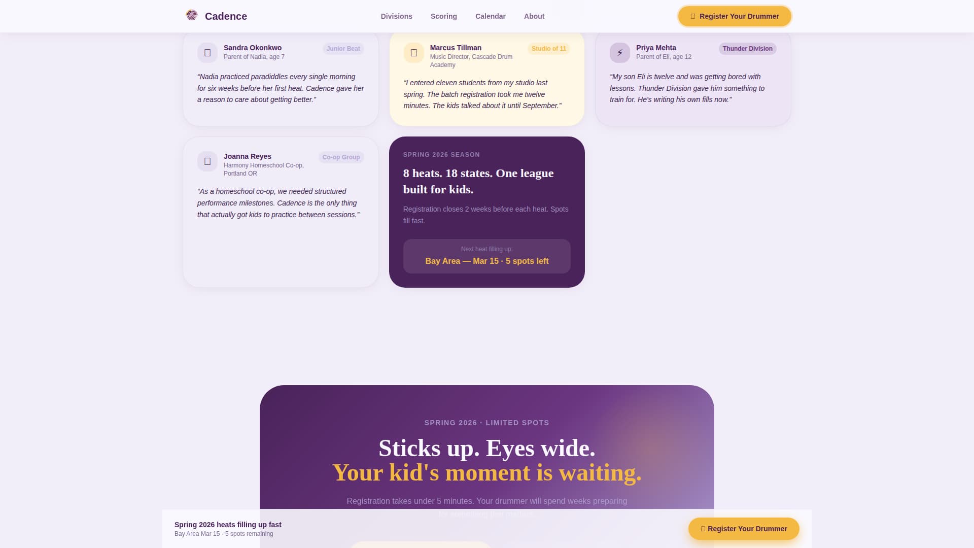 Cadence - Dynamic Drums Landing Page Template