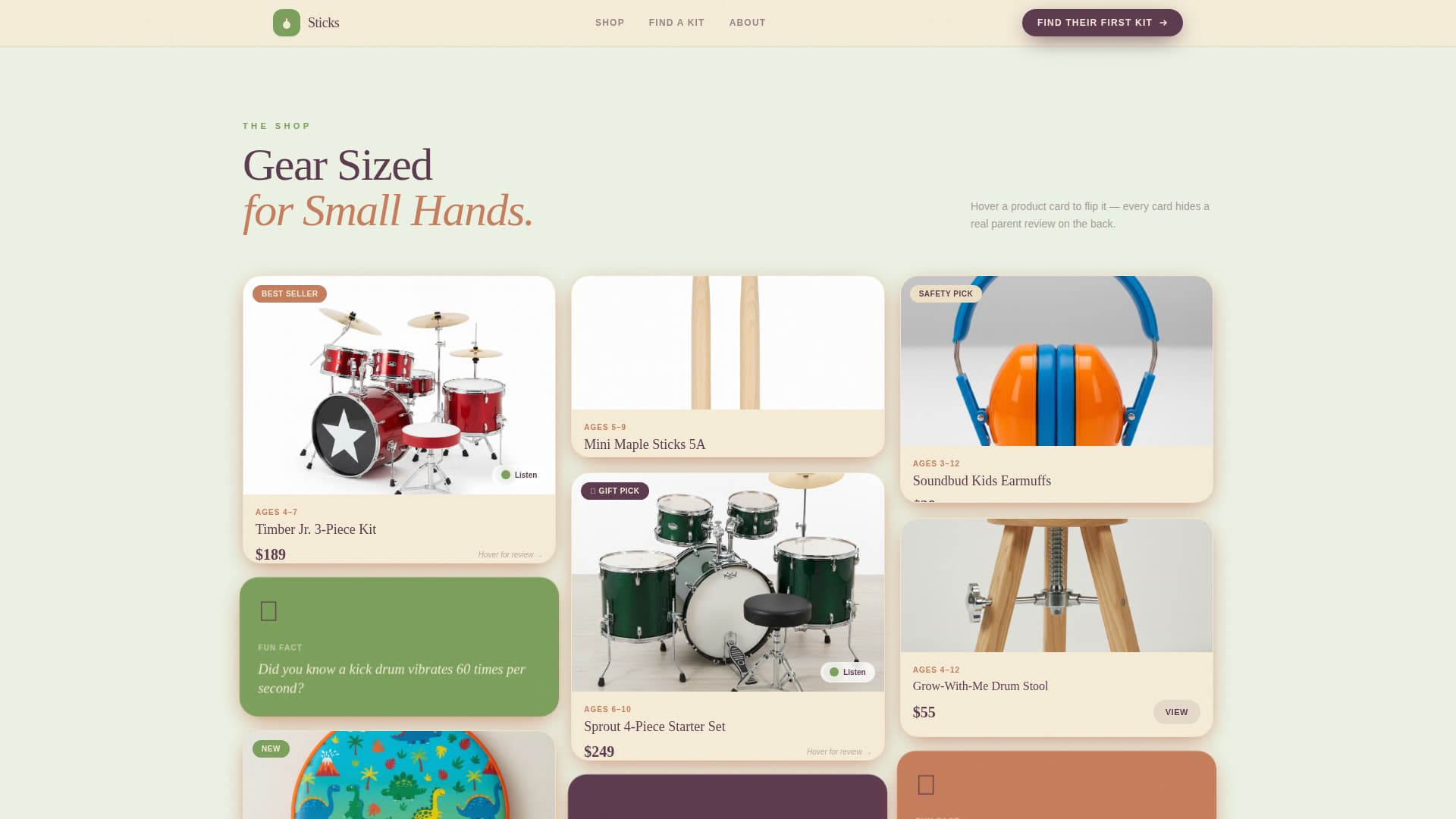 Sticks - Delightful Kidsdrums Landing Page Template