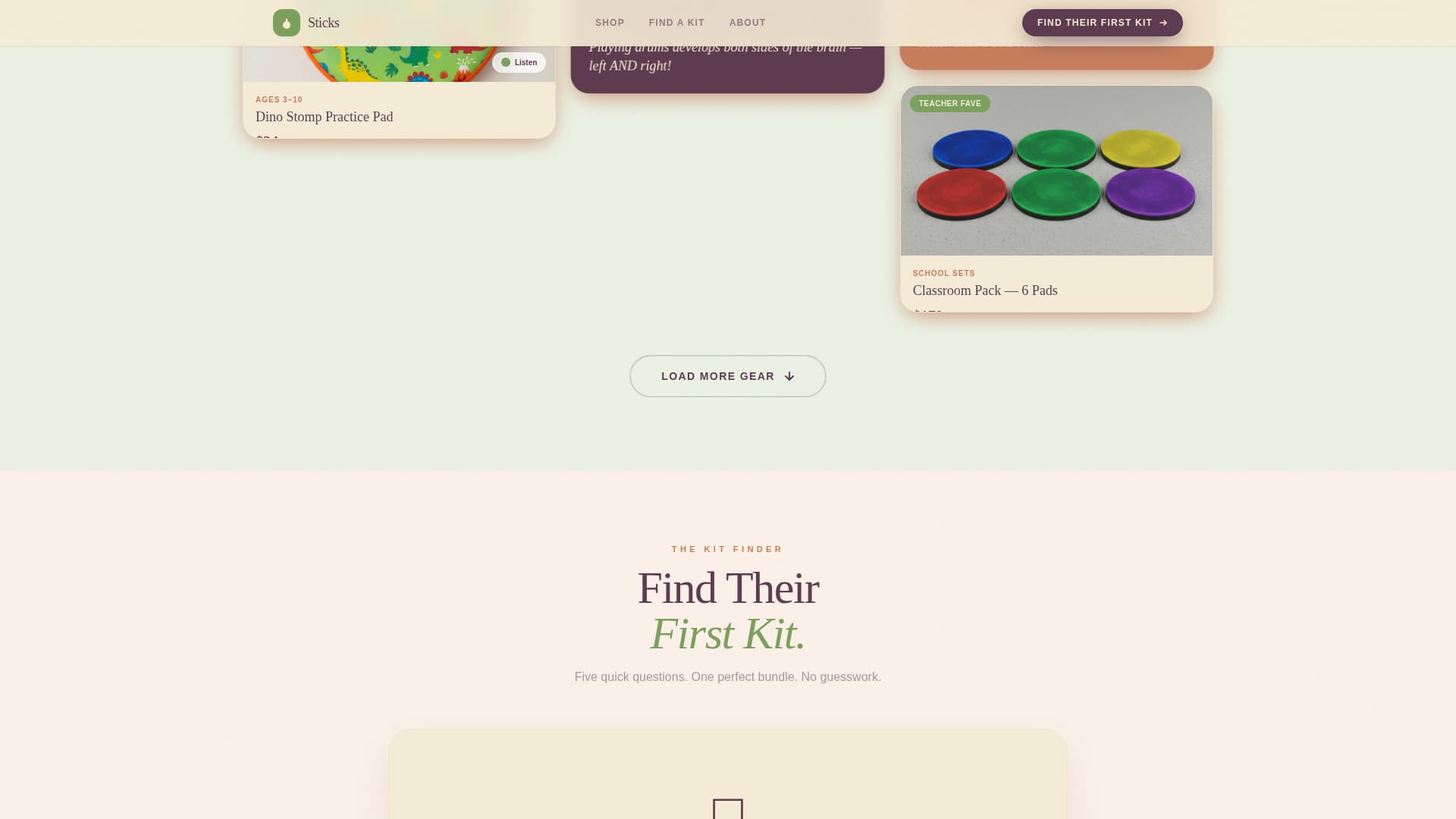 Sticks - Delightful Kidsdrums Landing Page Template