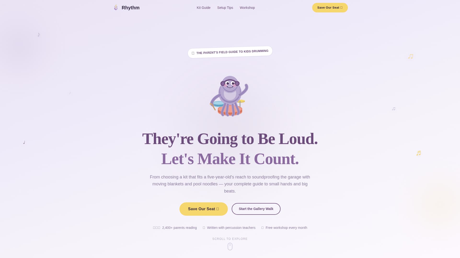 Rhythm - Joyful Drumming Landing Page Template