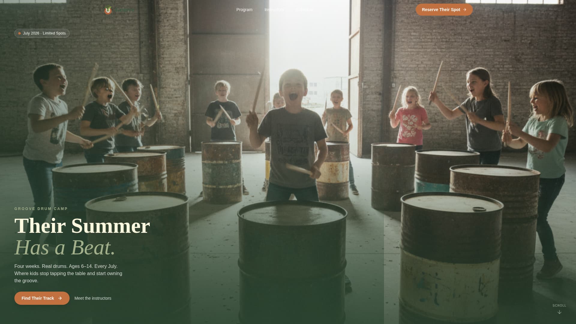 Groove - Vibrant Drumming Landing Page Template
