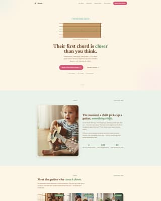 Strum - Inspiring Kidsguitar Landing Page Template