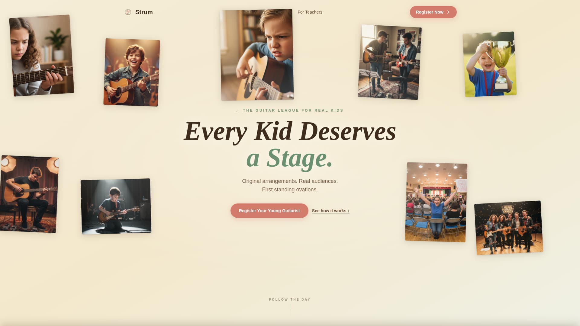 Strum — Engaging Music Education Kids Landing Page Template