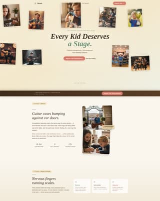 Strum — Engaging Music Education Kids Landing Page Template