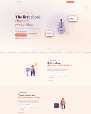 Strum - Playful Kidsguitar Landing Page Template