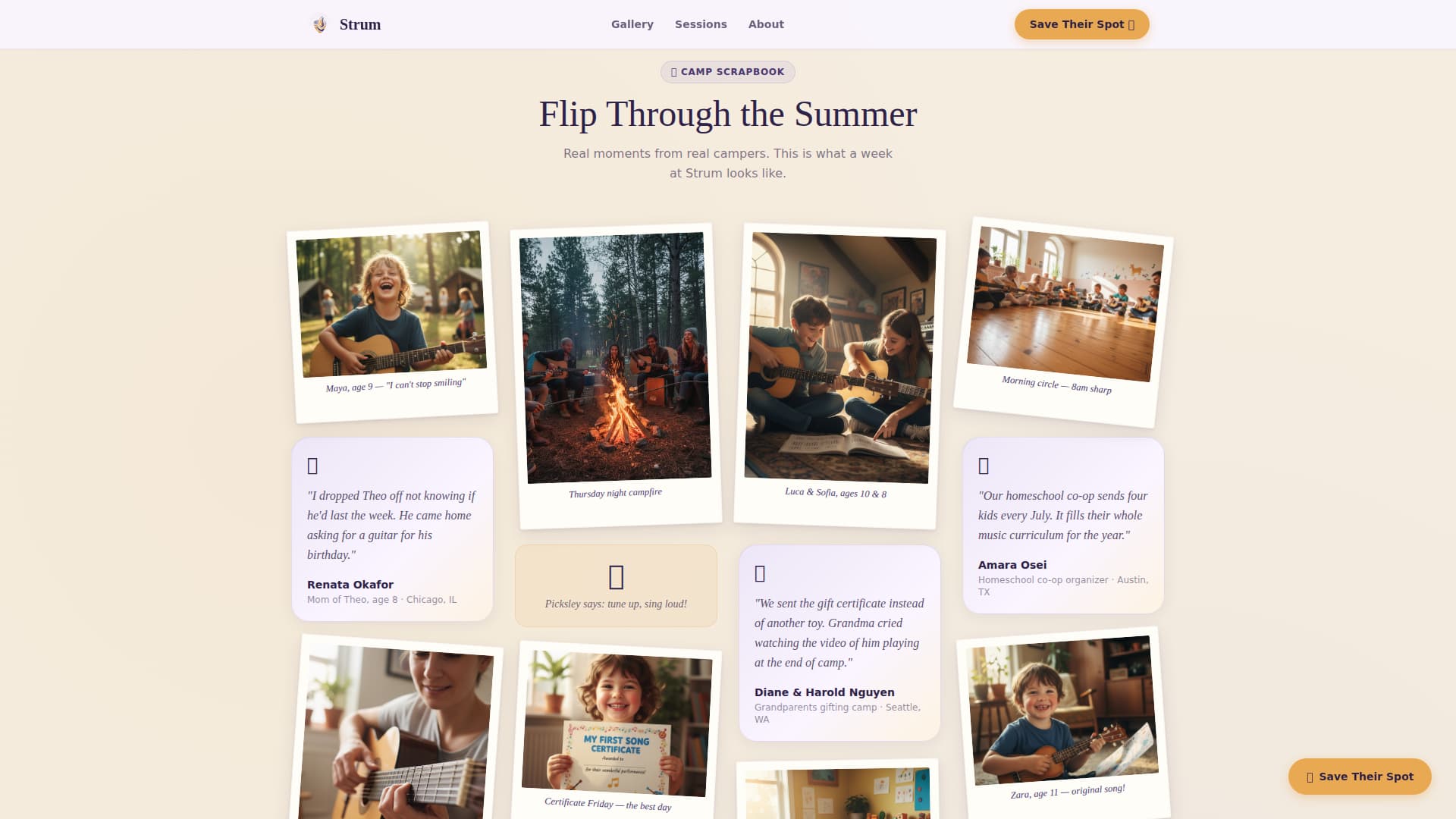 Strum - Enchanting Kidsguitar Landing Page Template