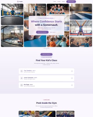 Tumble - Inspiring Gymnastics Landing Page Template