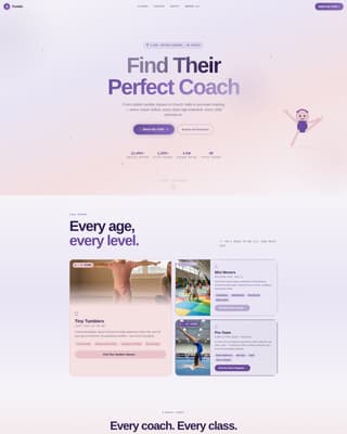 Tumble - Trusted Gymnastics Landing Page Template