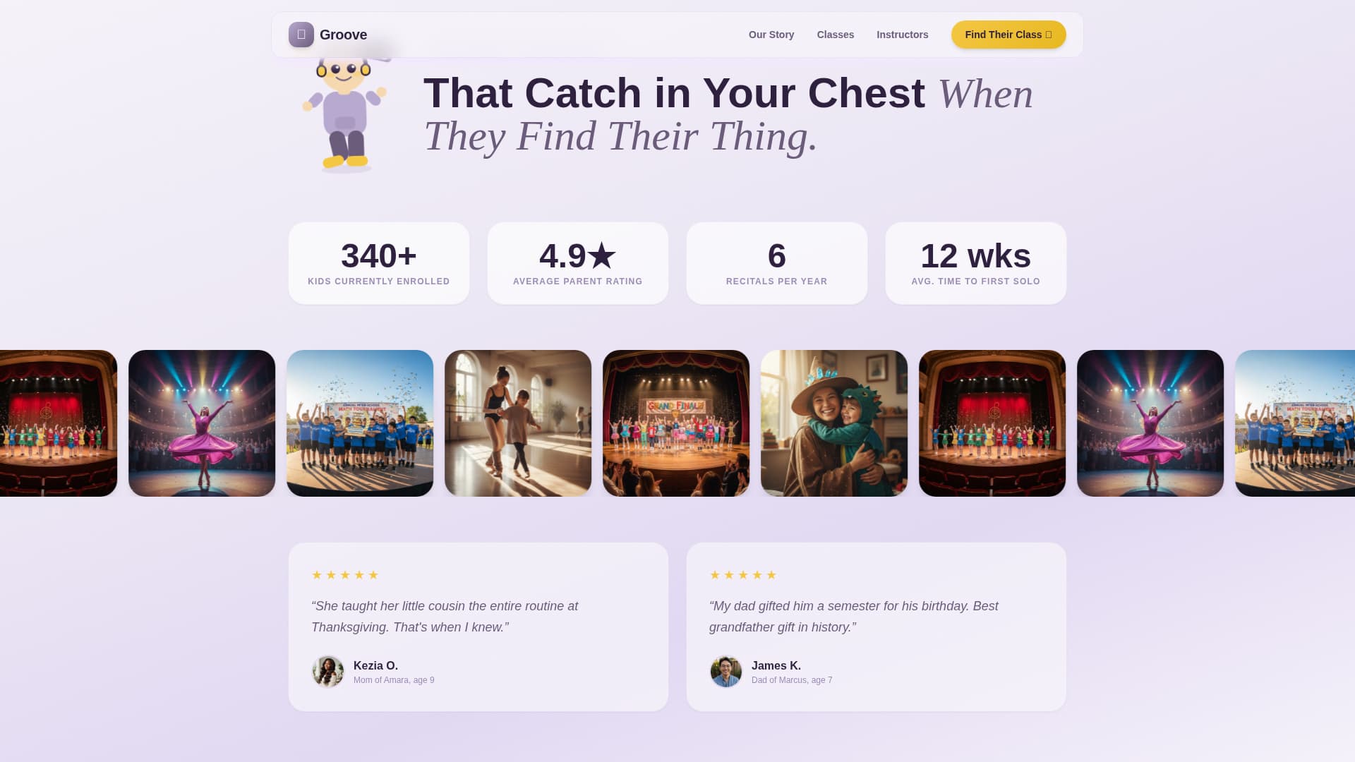 Groove - Empowering Dance Landing Page Template