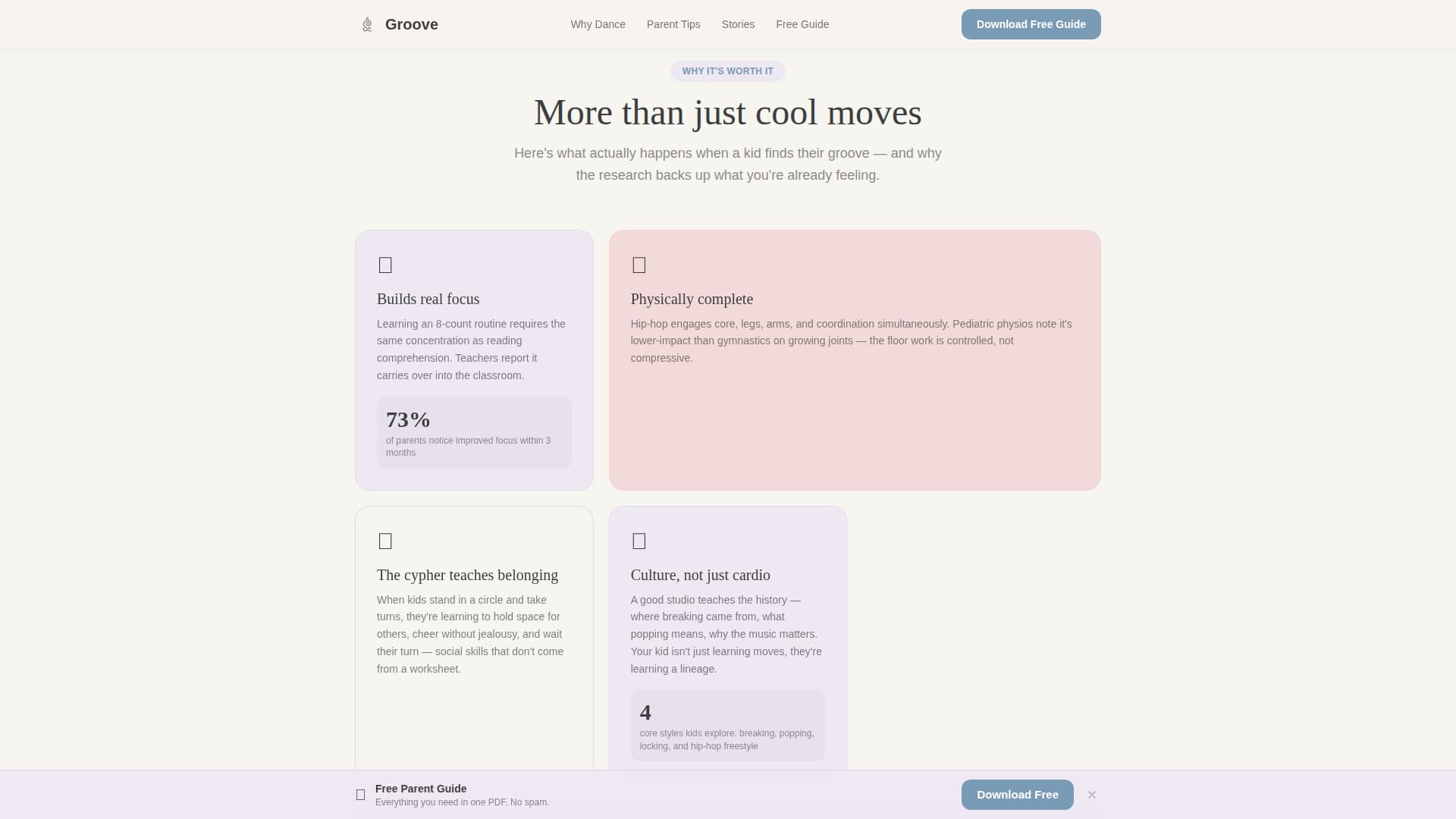 Groove - Nurturing Hip-Hop Landing Page Template