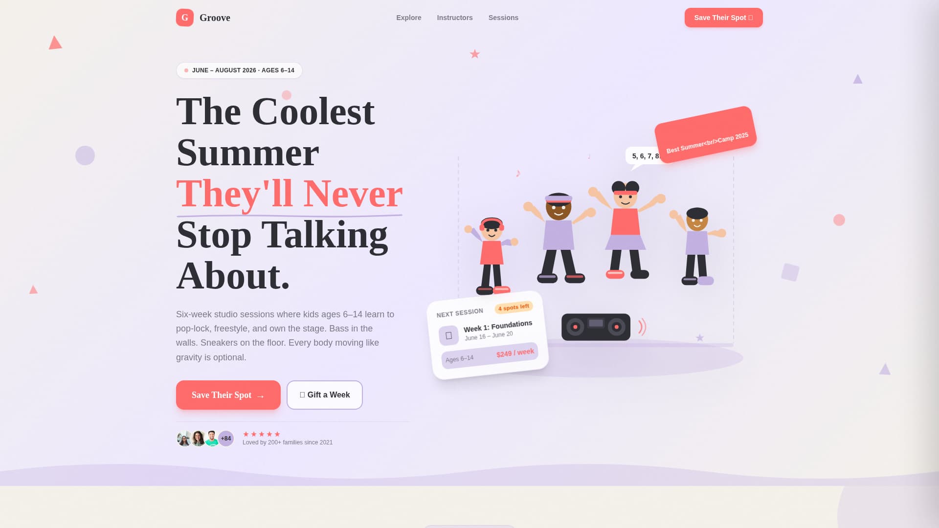 Groove - Energetic Dance Landing Page Template