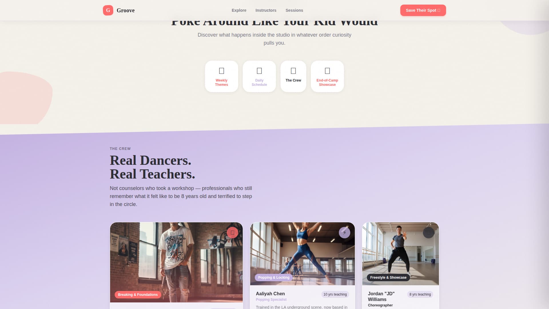 Groove - Energetic Dance Landing Page Template