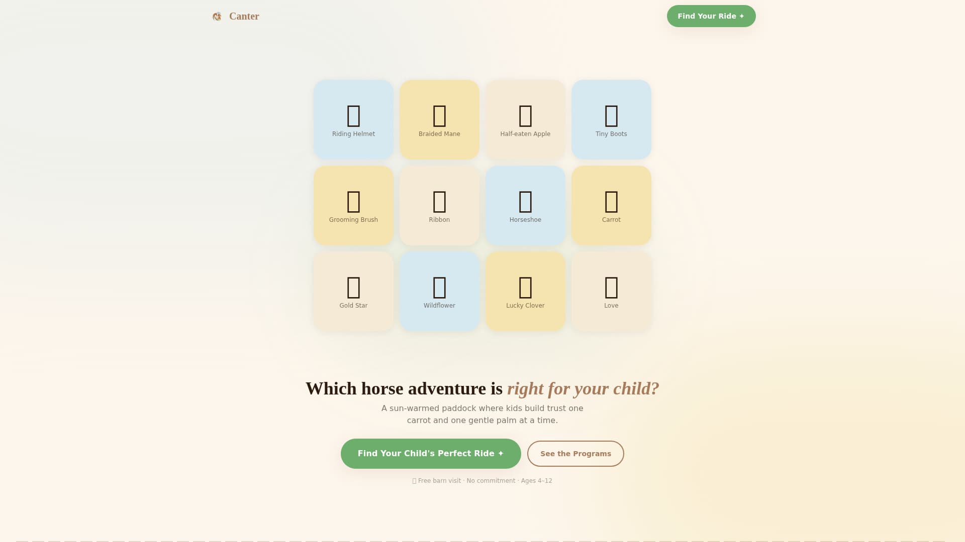 Canter - Nurturing Horseback Landing Page Template