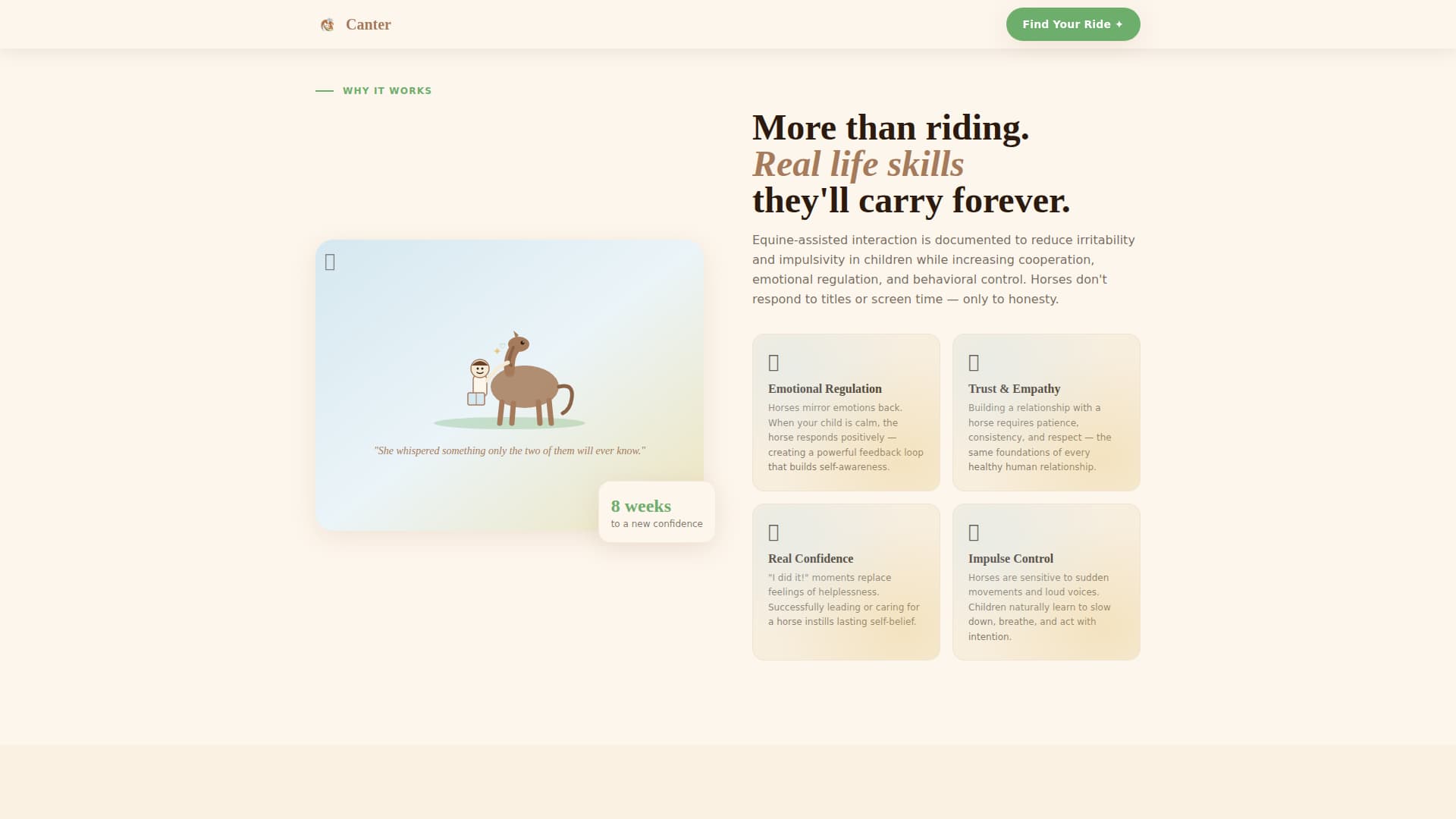 Canter - Nurturing Horseback Landing Page Template