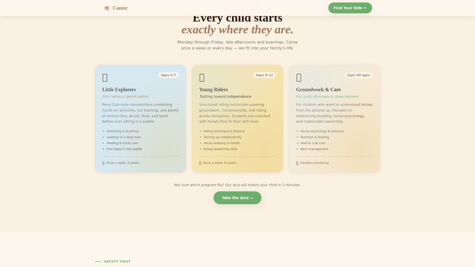 Canter - Nurturing Horseback Landing Page Template