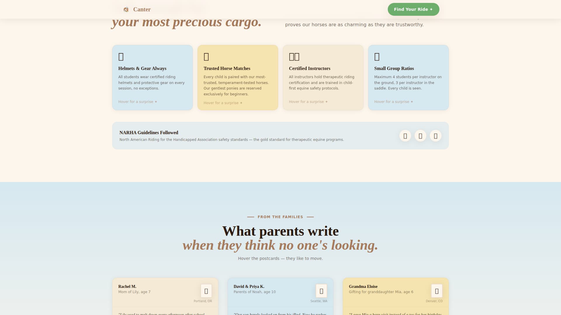 Canter - Nurturing Horseback Landing Page Template