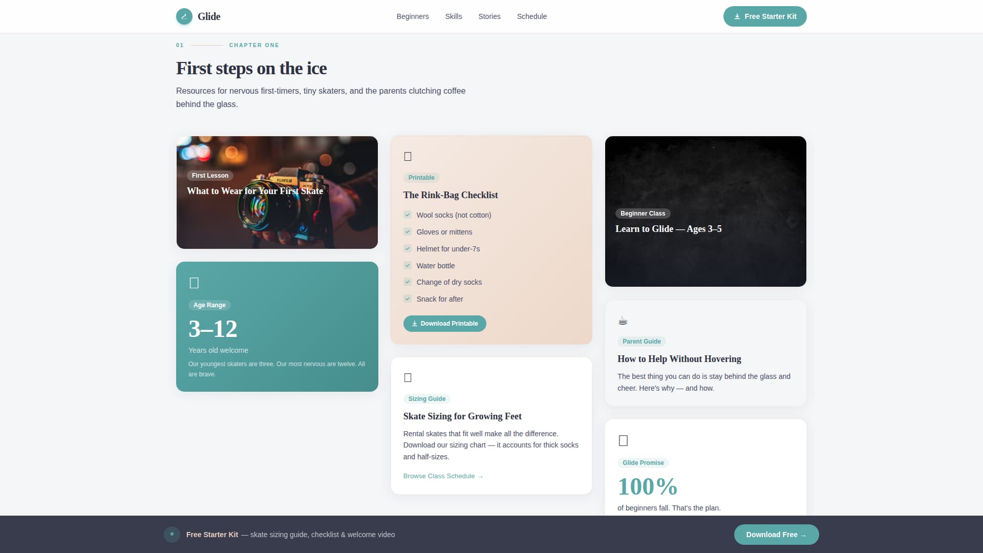 Glide - Inspiring Iceskating Landing Page Template