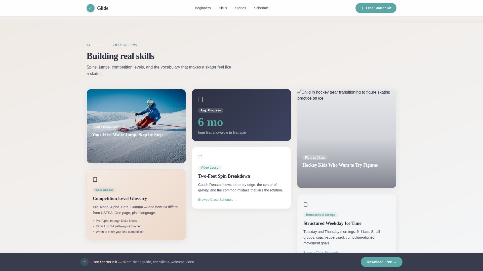 Glide - Inspiring Iceskating Landing Page Template