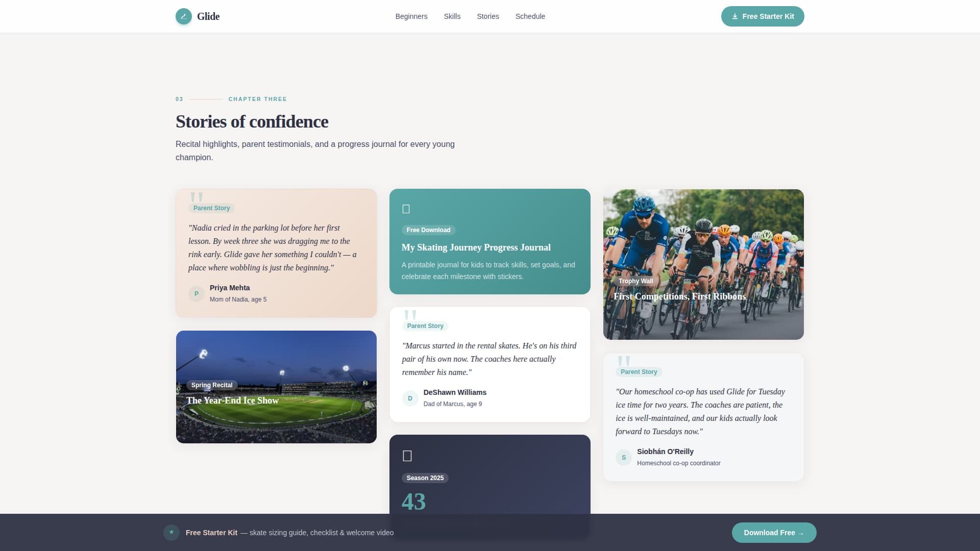 Glide - Inspiring Iceskating Landing Page Template