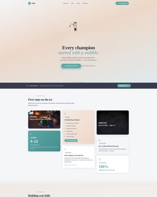 Glide - Inspiring Iceskating Landing Page Template