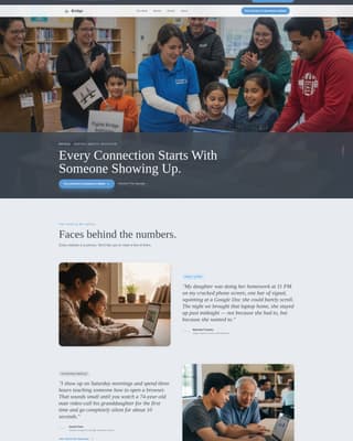 Bridge - Heartfelt Nonprofit Landing Page Template
