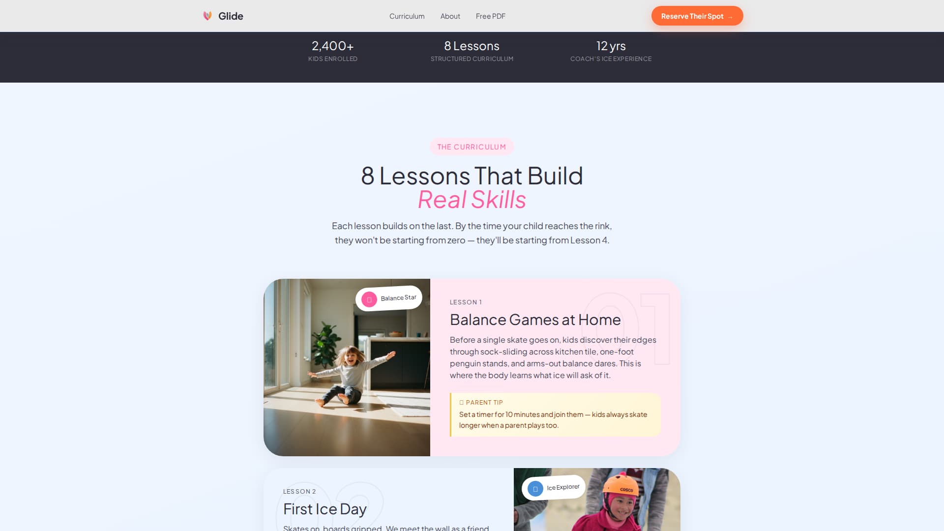 Glide - Joyful Skating Landing Page Template