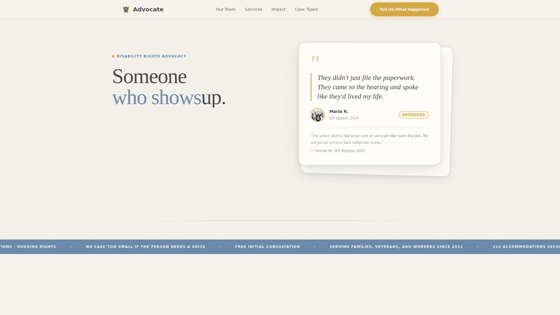 Advocate - Trusted Disability Landing Page Template