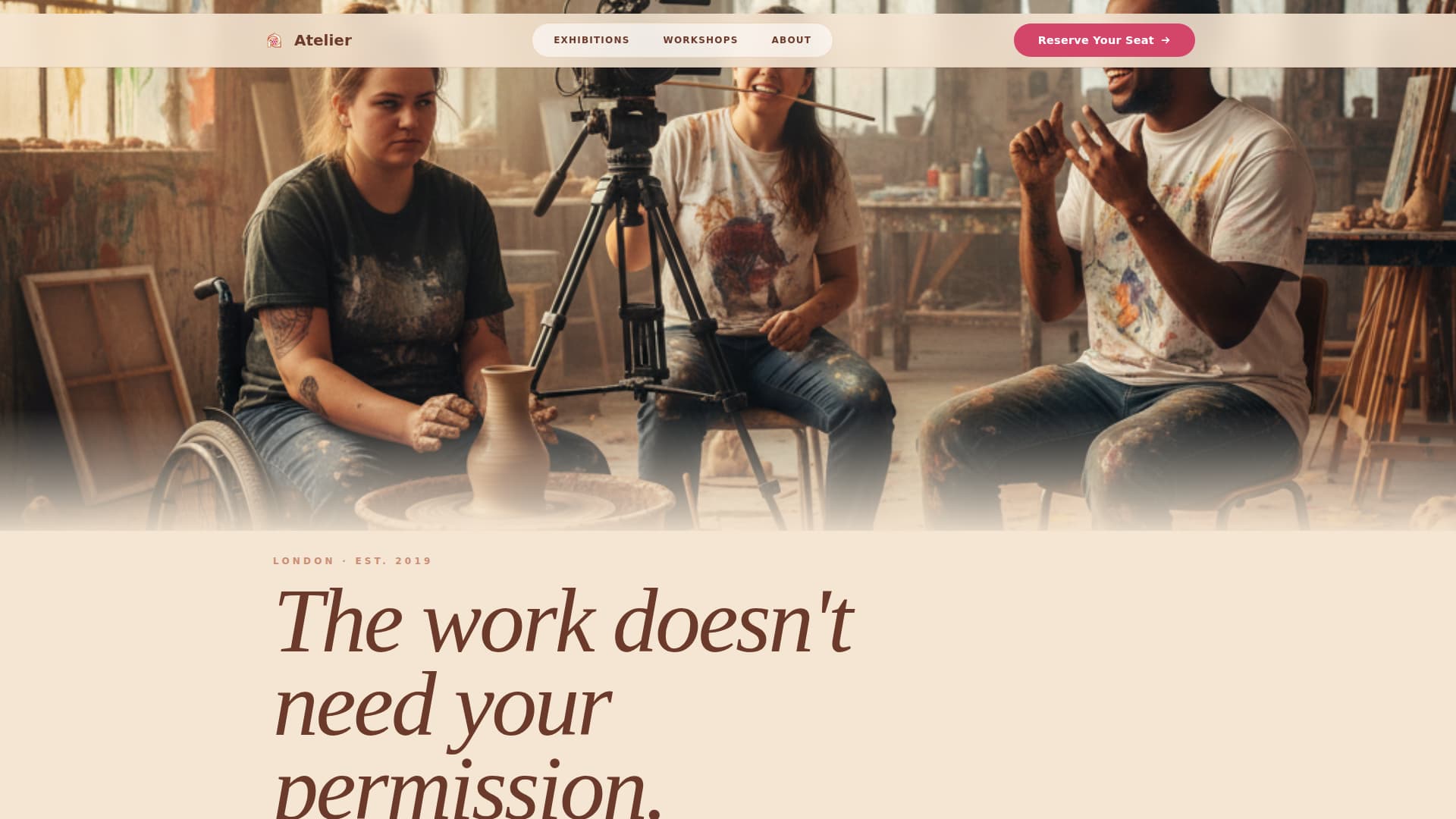 Atelier - Empowering Disabilityarts Landing Page Template