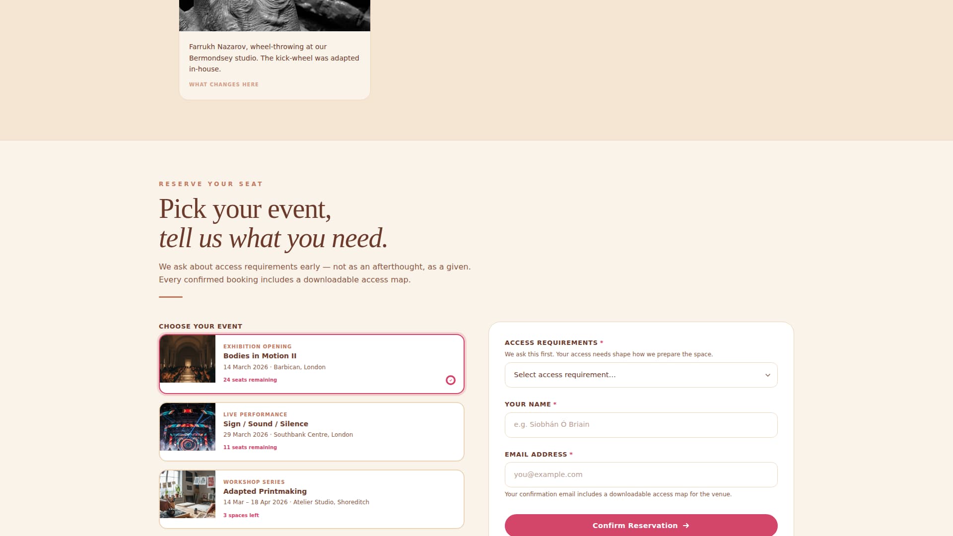 Atelier - Empowering Disabilityarts Landing Page Template