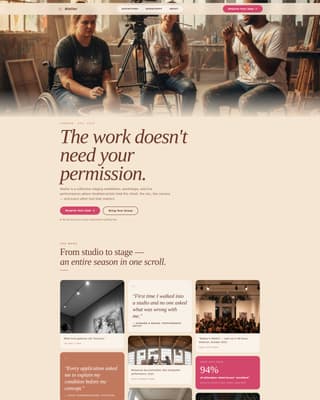 Atelier - Empowering Disabilityarts Landing Page Template