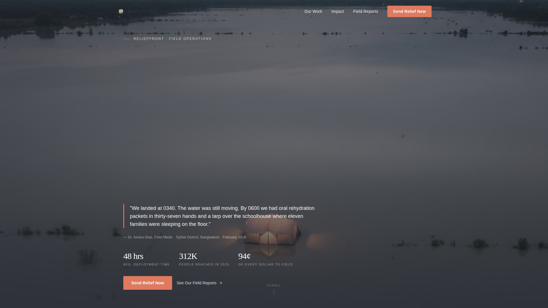 Relieffront - Compassionate Disasterrelief Landing Page Template