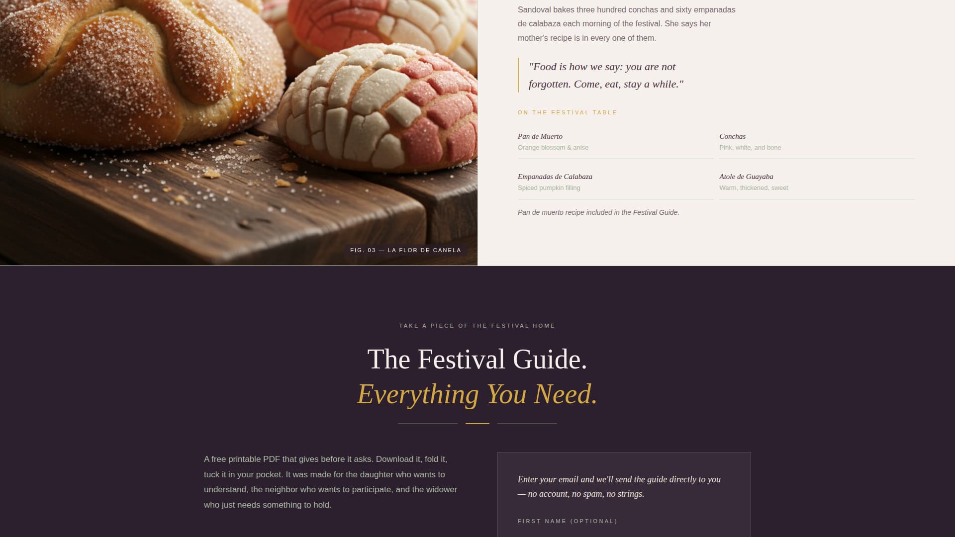 Ofrenda - Heartfelt Festival Landing Page Template