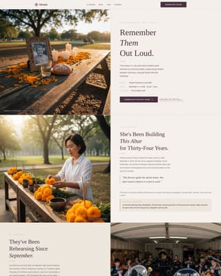 Ofrenda - Heartfelt Festival Landing Page Template