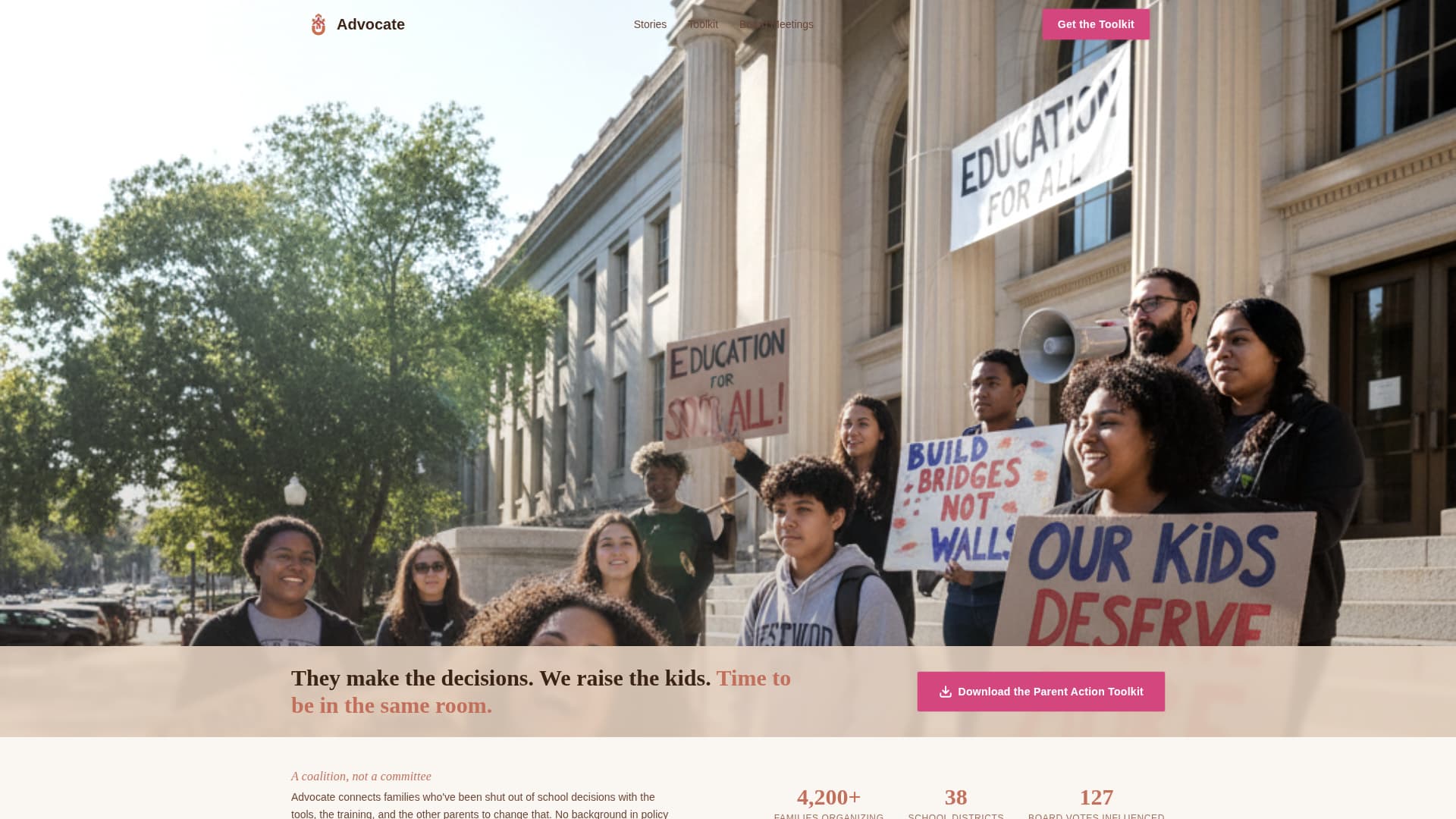 Advocate - Empowering Educationequity Landing Page Template
