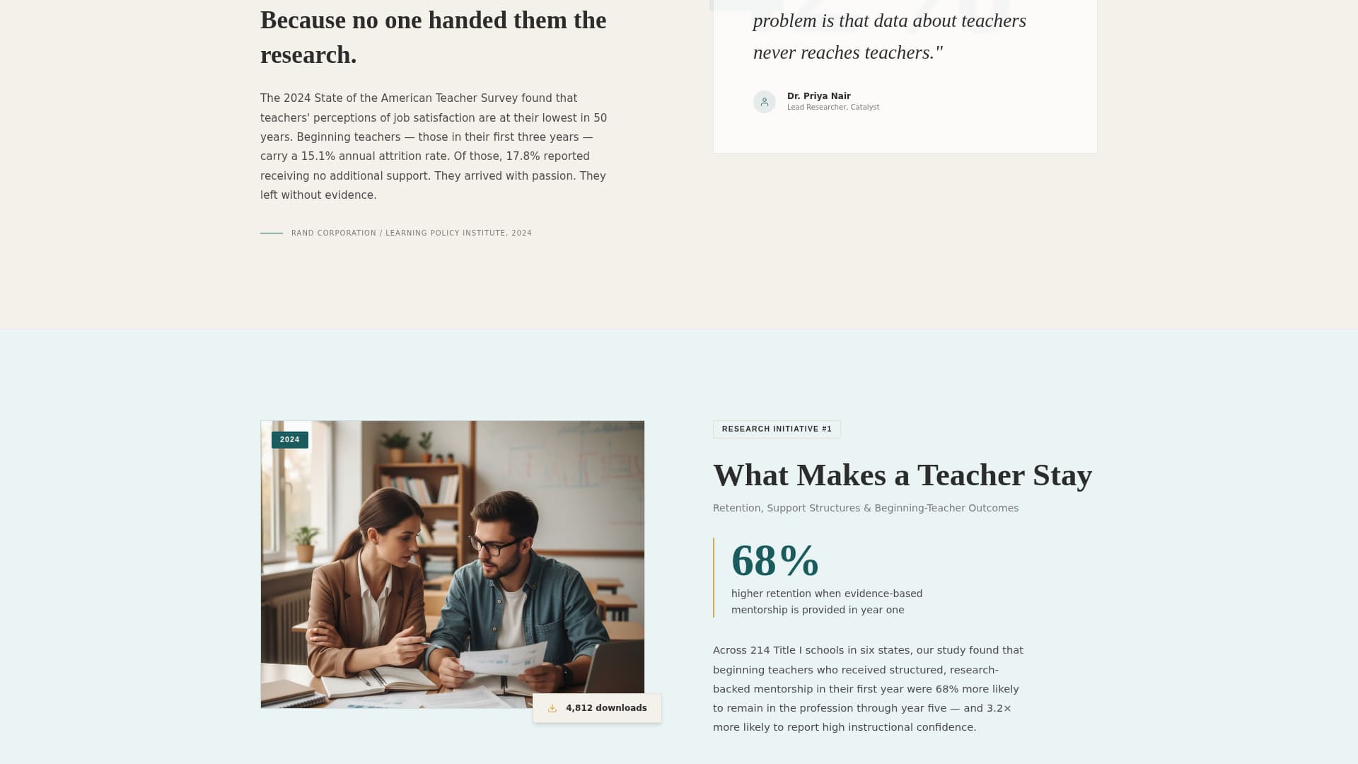 Catalyst - Trusted Educationresearch Landing Page Template