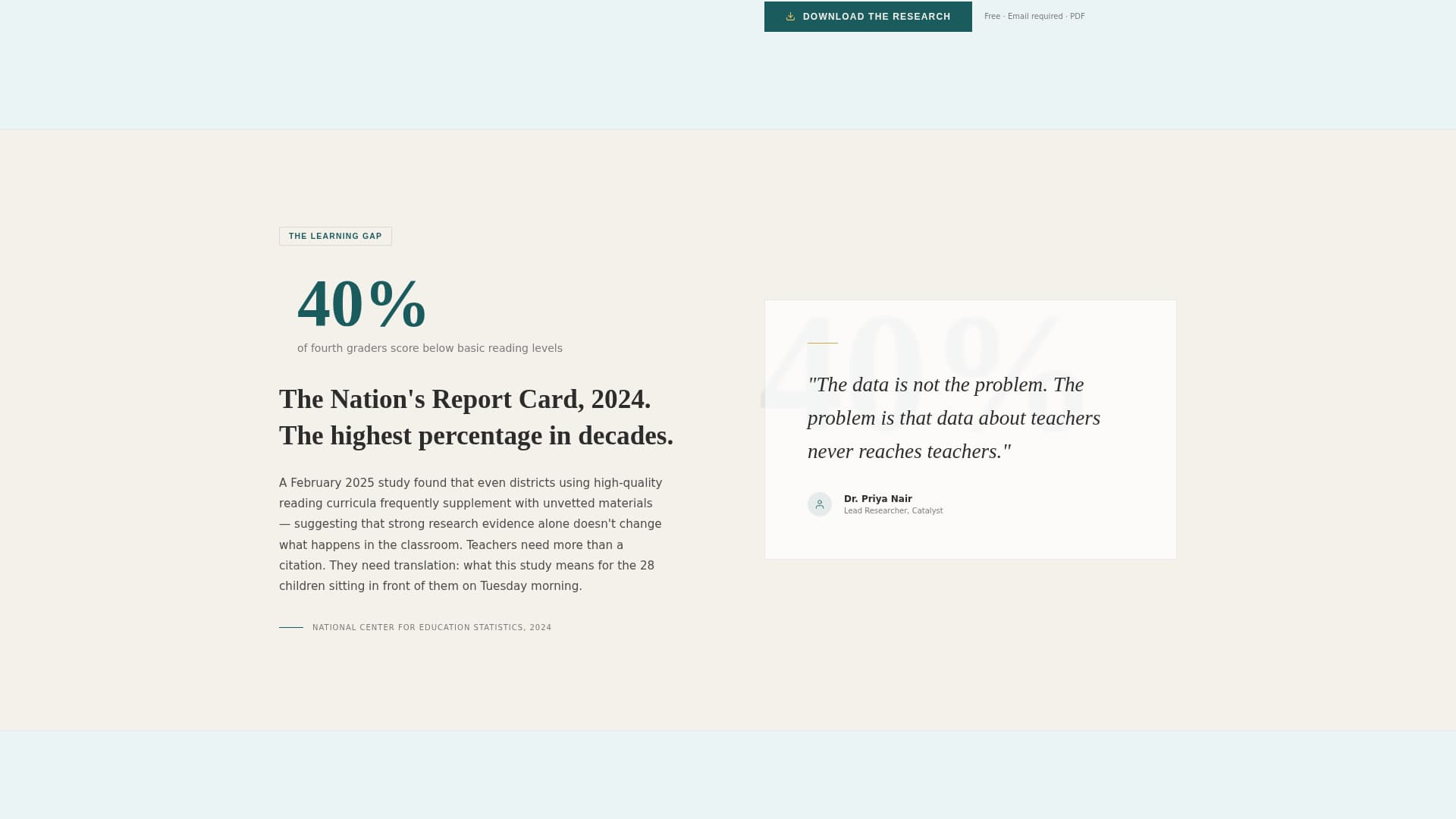 Catalyst - Trusted Educationresearch Landing Page Template