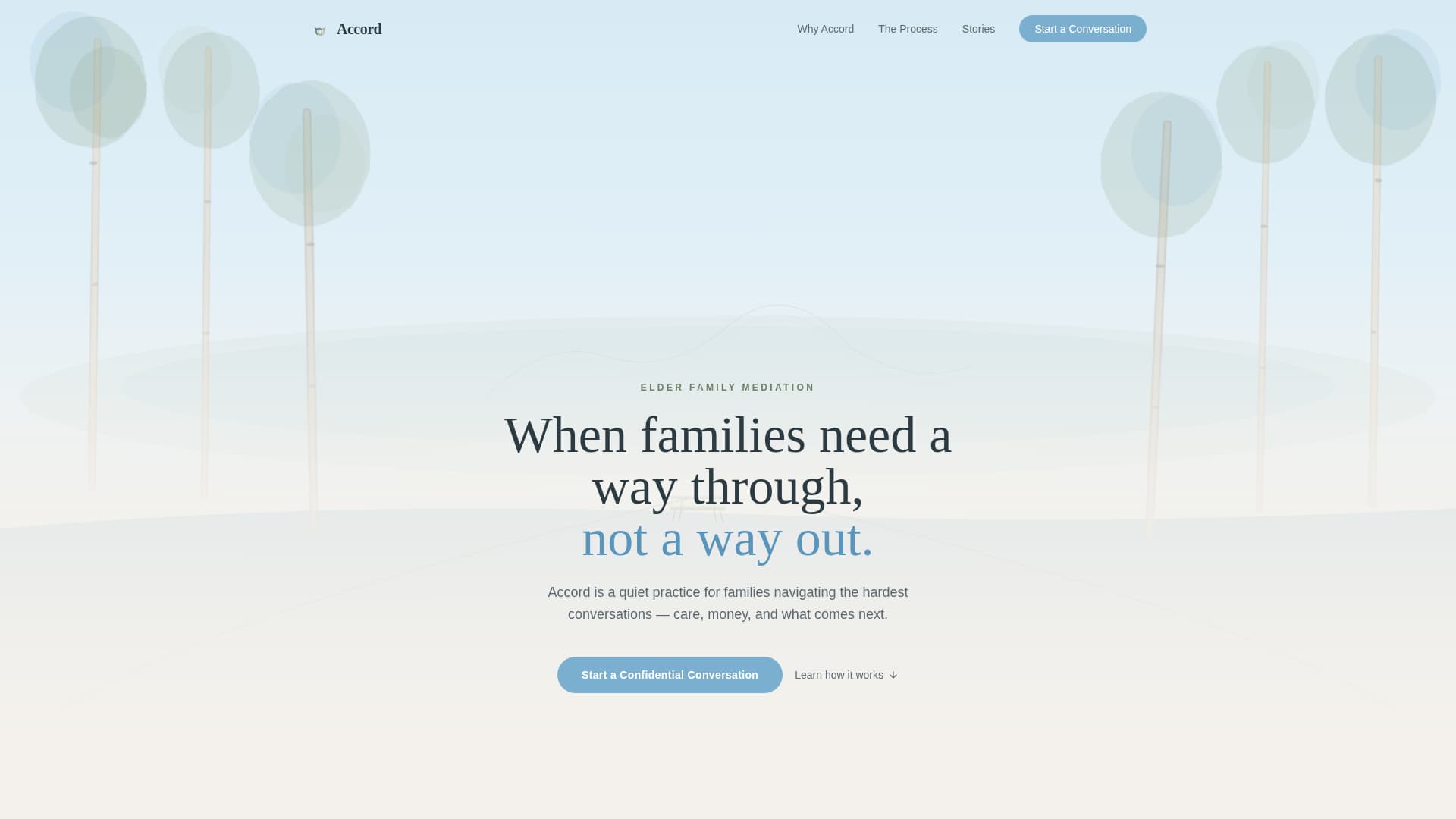 Accord - Trusted Eldermediation Landing Page Template