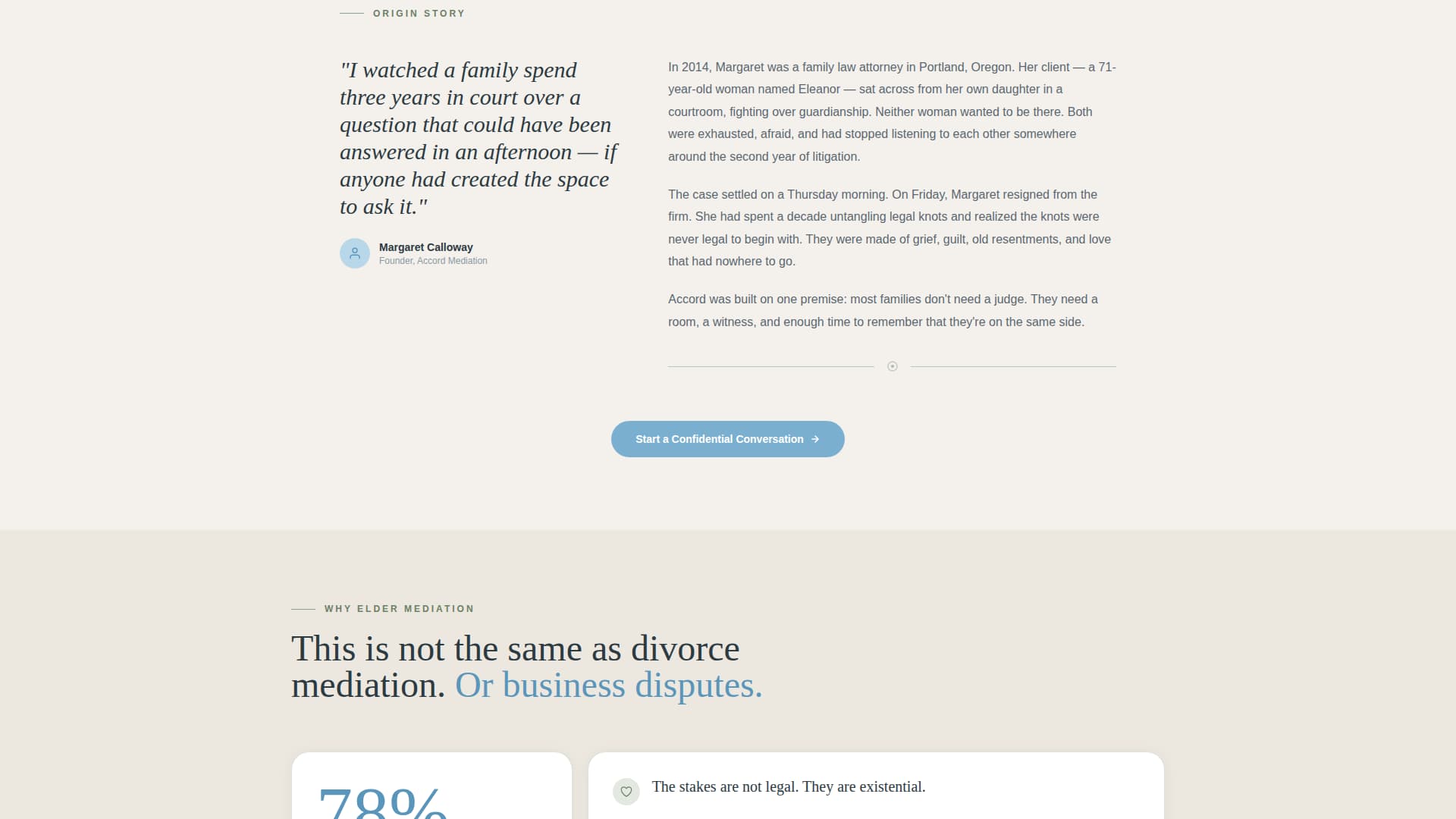 Accord - Trusted Eldermediation Landing Page Template