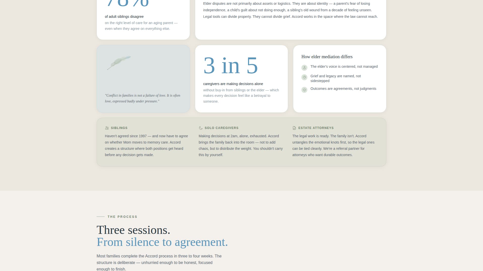 Accord - Trusted Eldermediation Landing Page Template