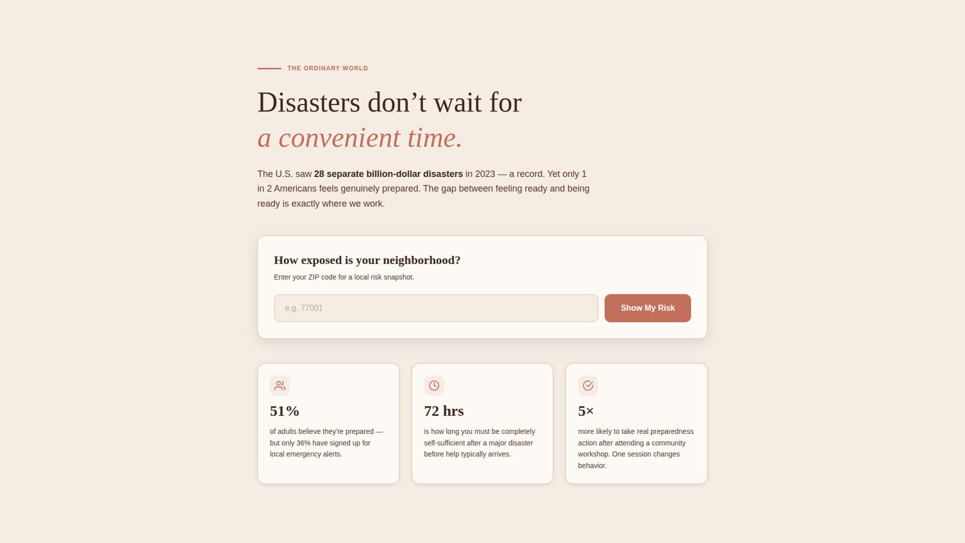 Readybefore - Empowering Emergencypreparedness Landing Page Template