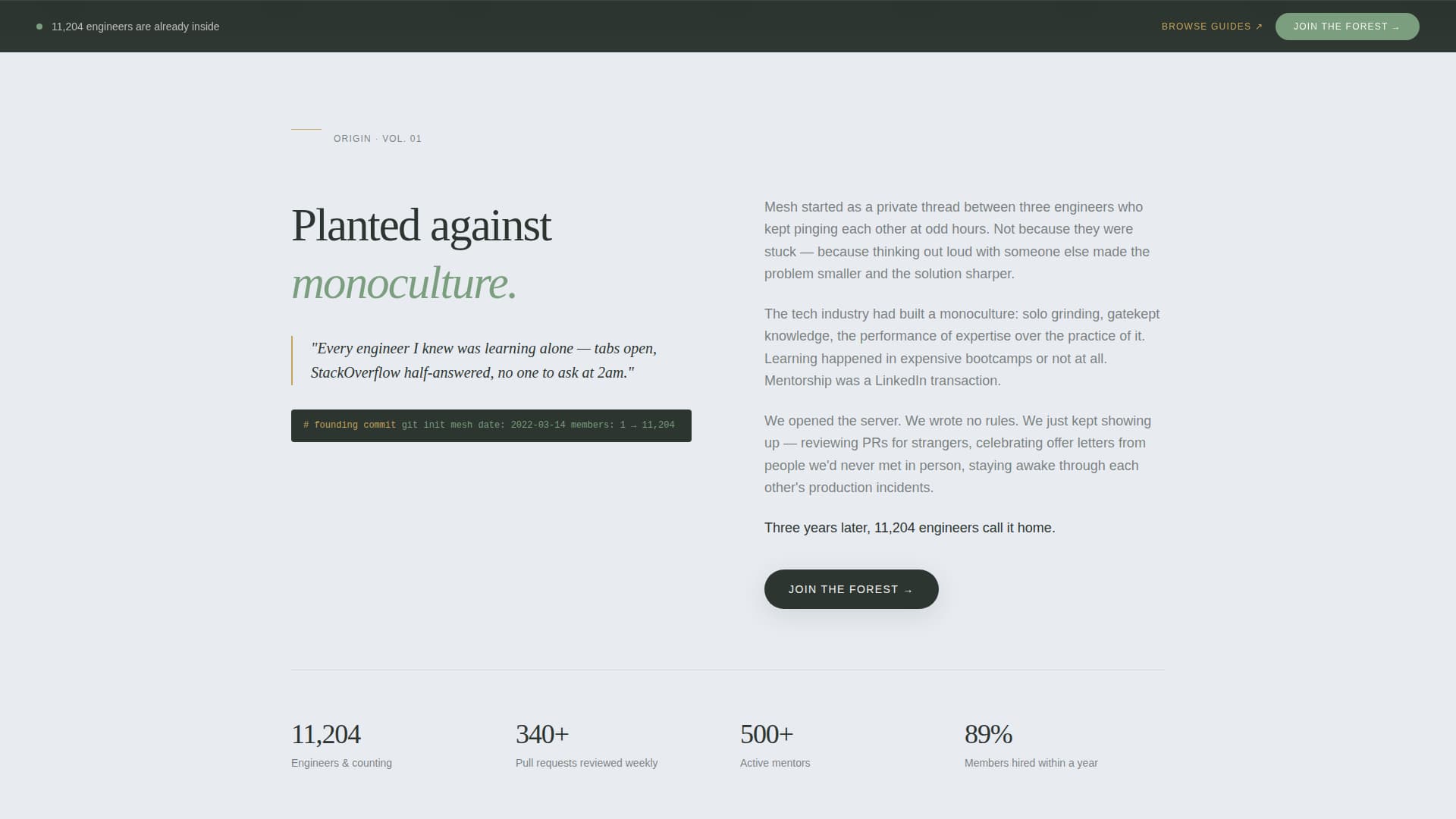 Mesh - Thriving Developer Landing Page Template