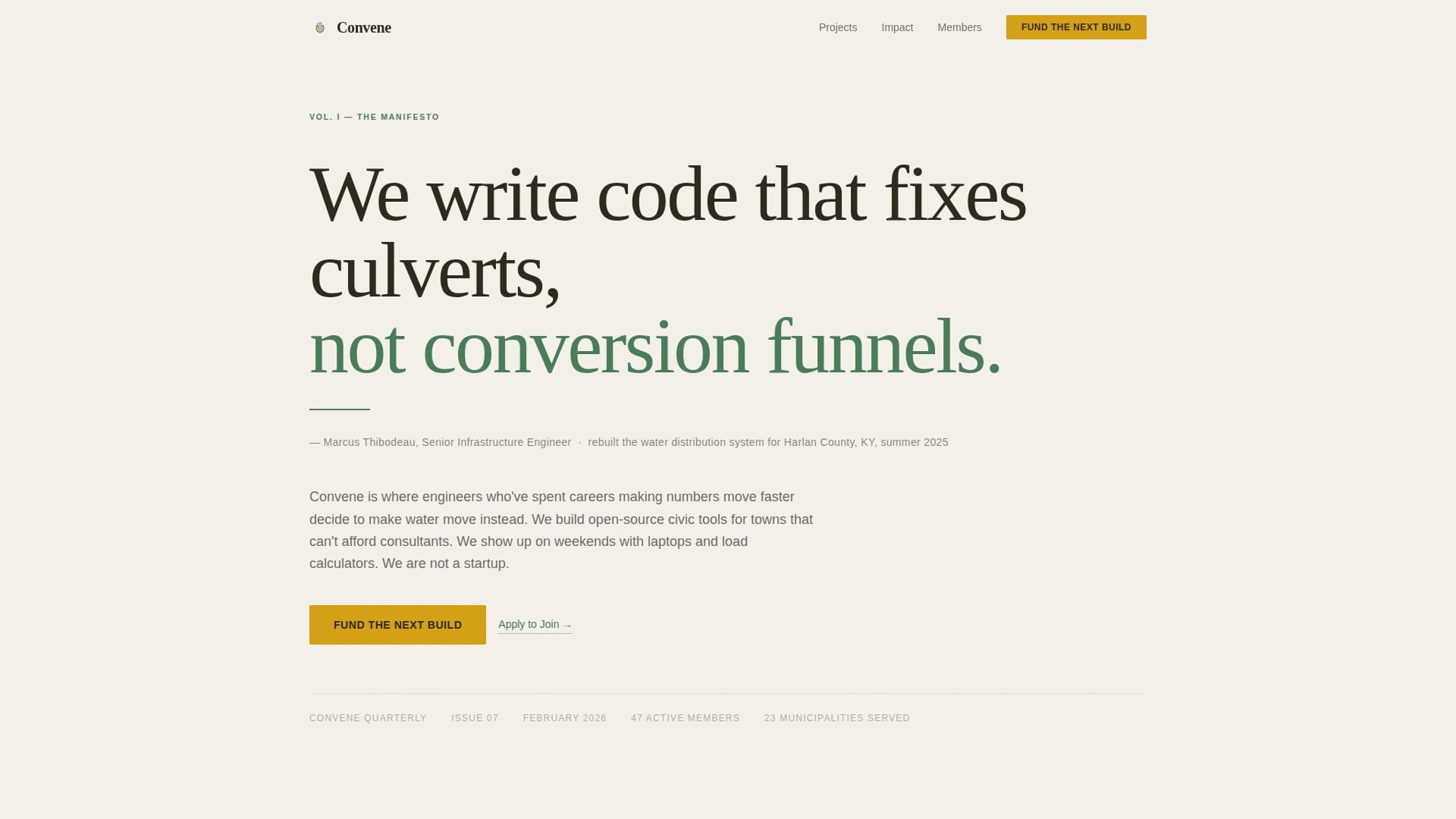 Convene - Purposedriven Engineers Landing Page Template