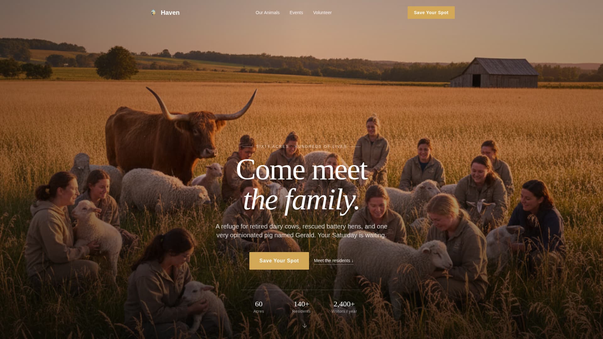 Haven - Heartfelt Sanctuary Landing Page Template