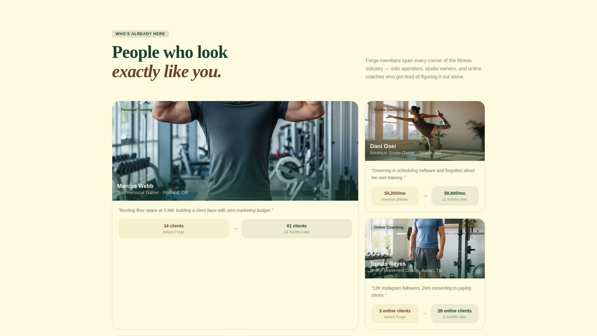 Forge - Trusted Fitnessprofessionals Landing Page Template