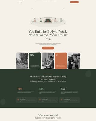 Forge - Inspiring Fitnessprofessionals Landing Page Template
