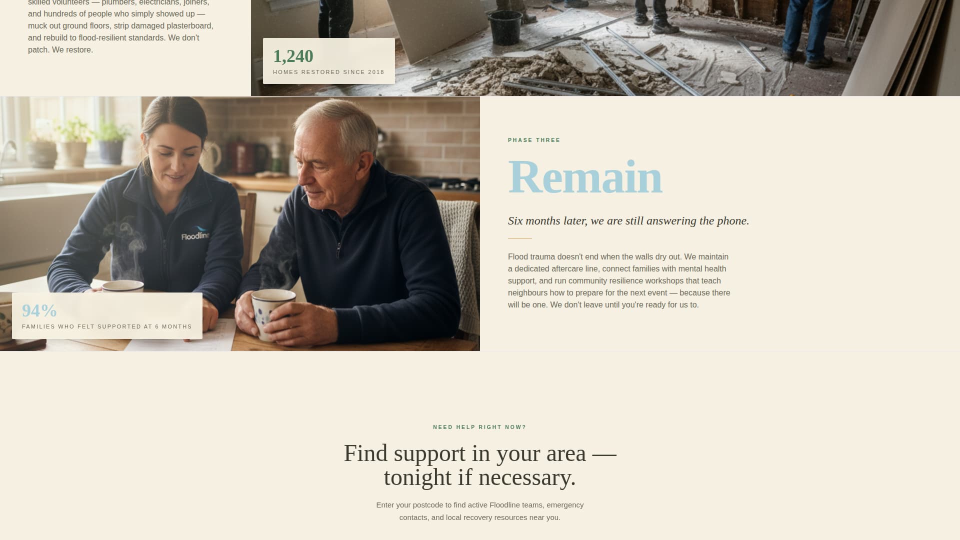 Floodline - Compassionate Relief Landing Page Template