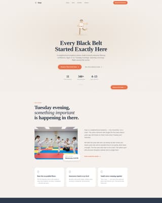 Dojo - Inspiring Kids Martial Arts Landing Page Template