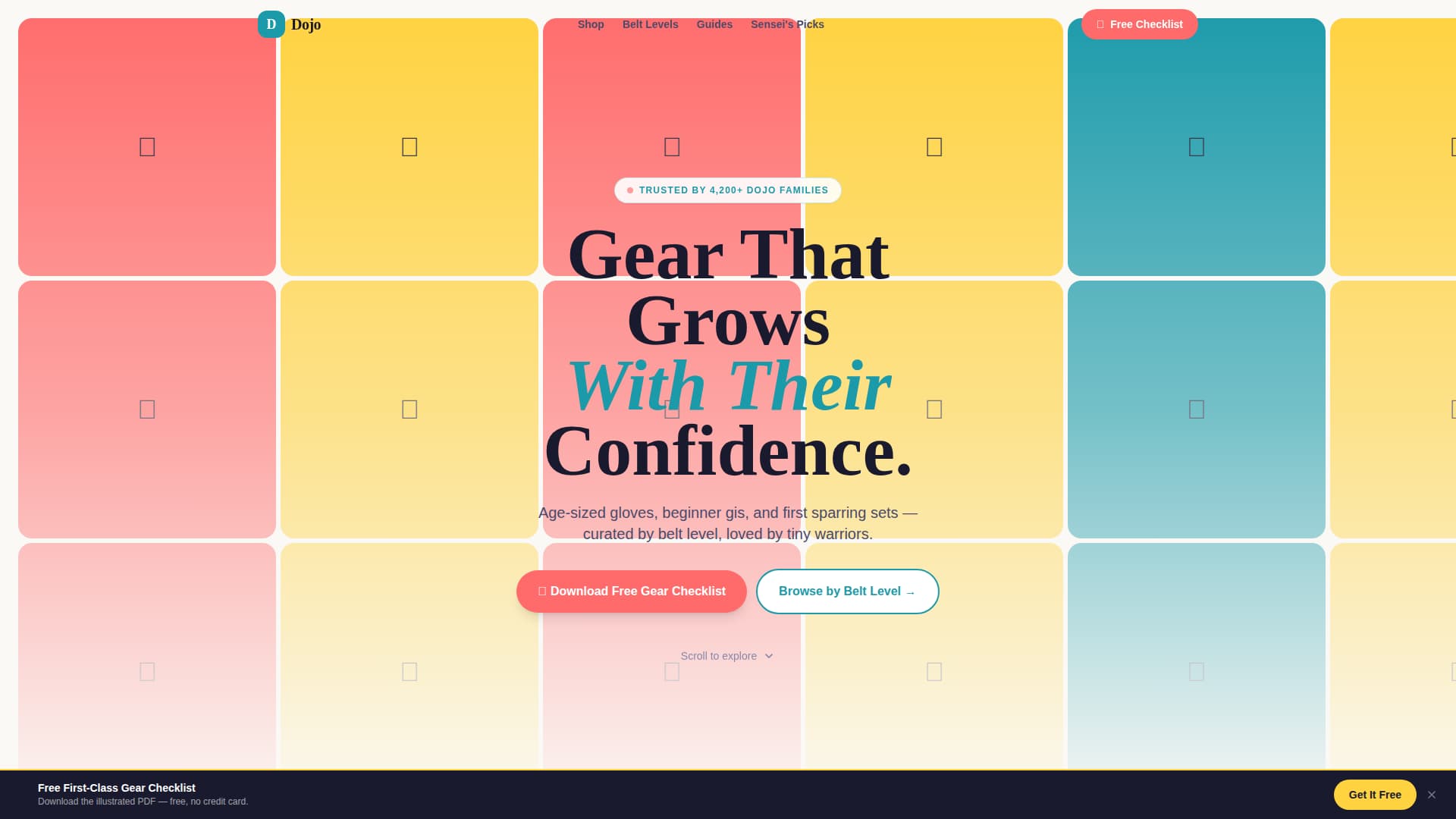Dojo - Playful Martial Arts Landing Page Template