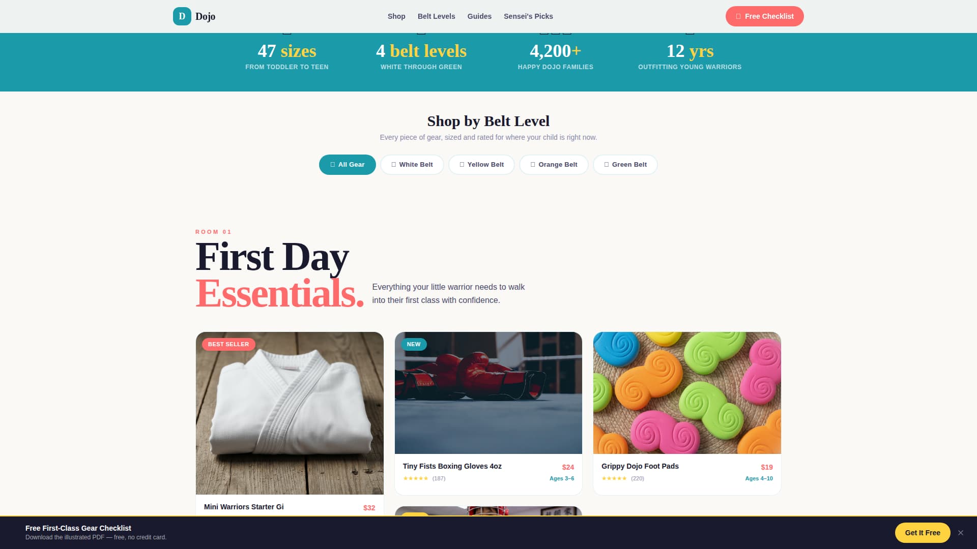 Dojo - Playful Martial Arts Landing Page Template